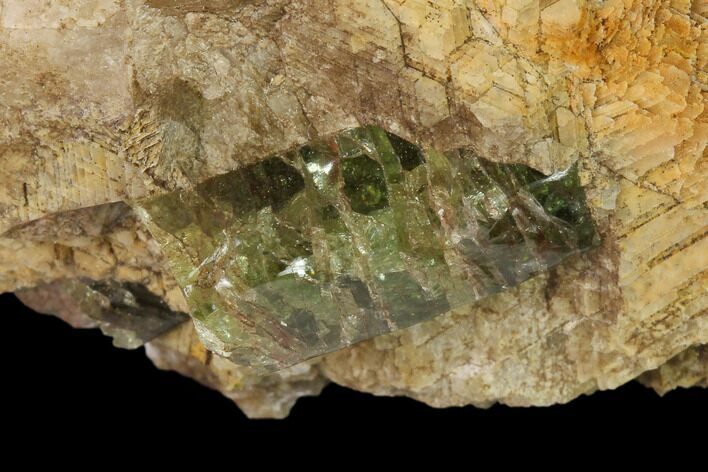 Yellow-Green Fluorapatite Crystal in Calcite - Ontario, Canada #137107